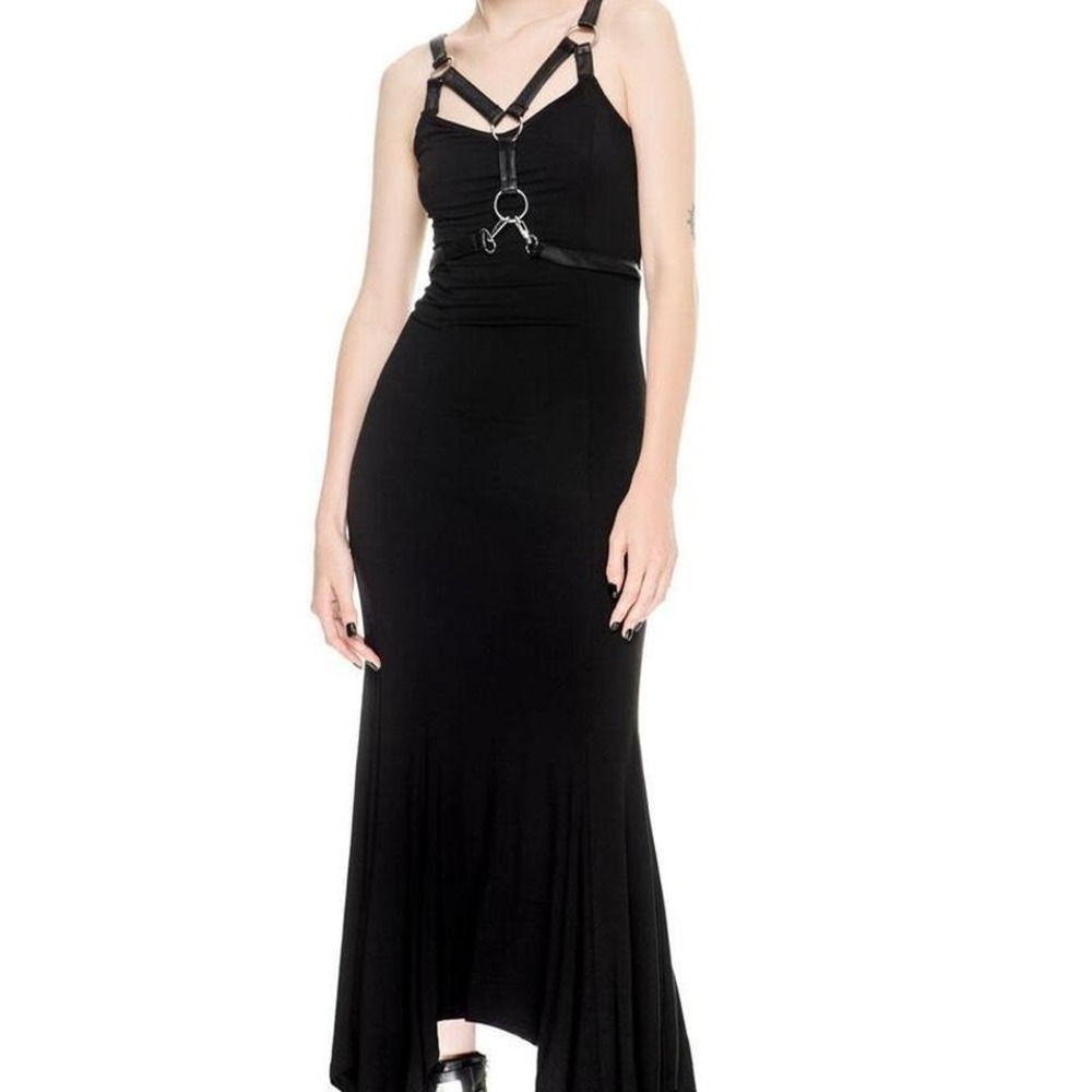 Killstar phoenix maxi dress stretchy goth built in harness